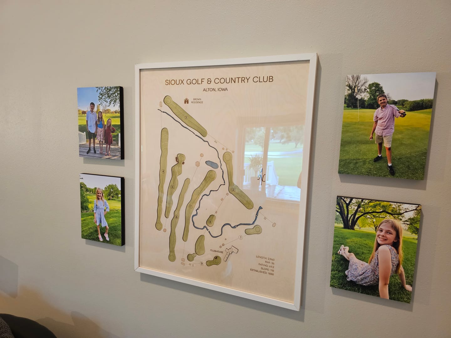 Customer photo review of Custom 3D Wood Golf Course Map