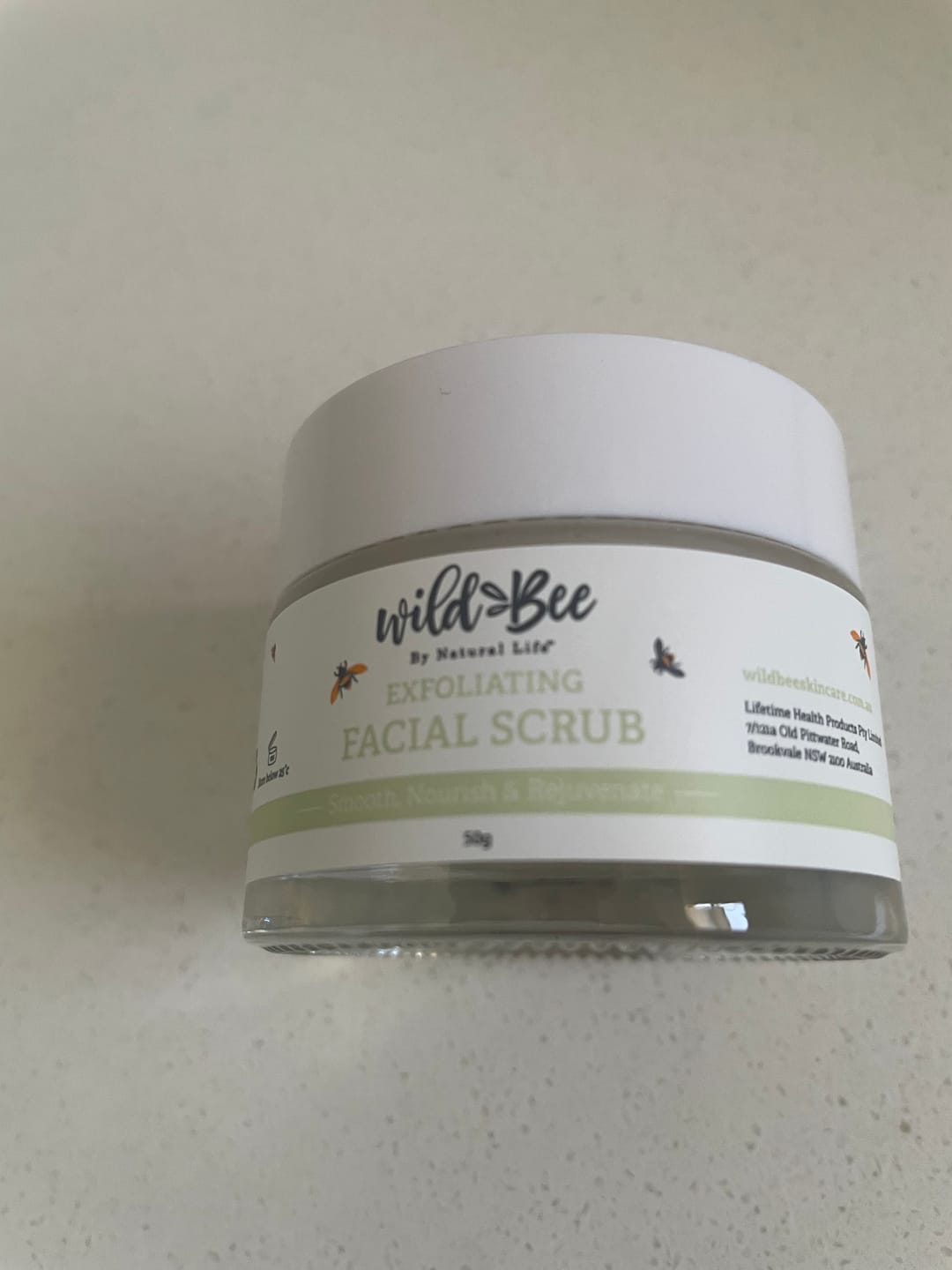 Customer photo review of Wild Bee Exfoliating Facial Scrub