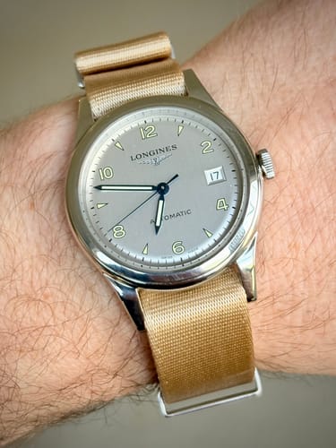 Customer photo review of Beige Nylon Watch Strap