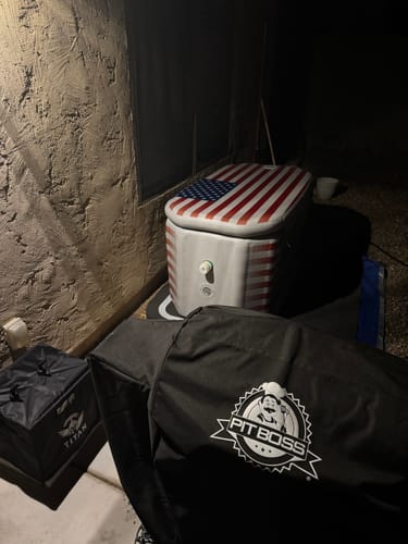 Customer photo review of Triumph USA Flag Cold Plunge Tub + Chiller Bundle