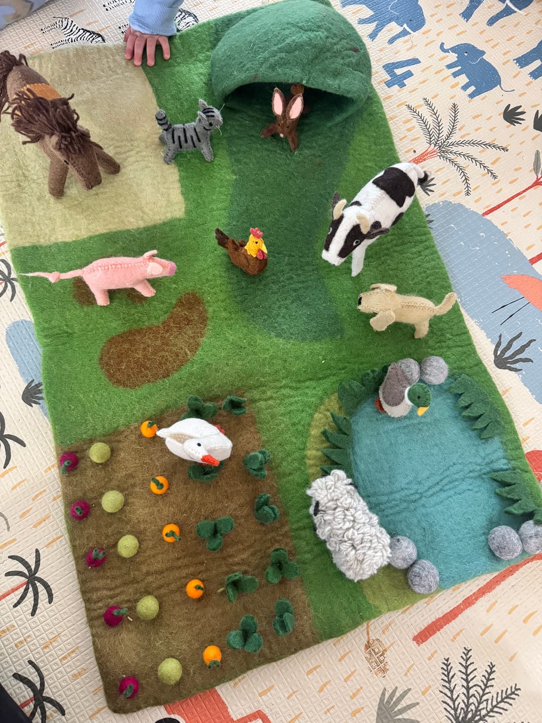 Customer photo review of Large Farm Play Mat Playscape