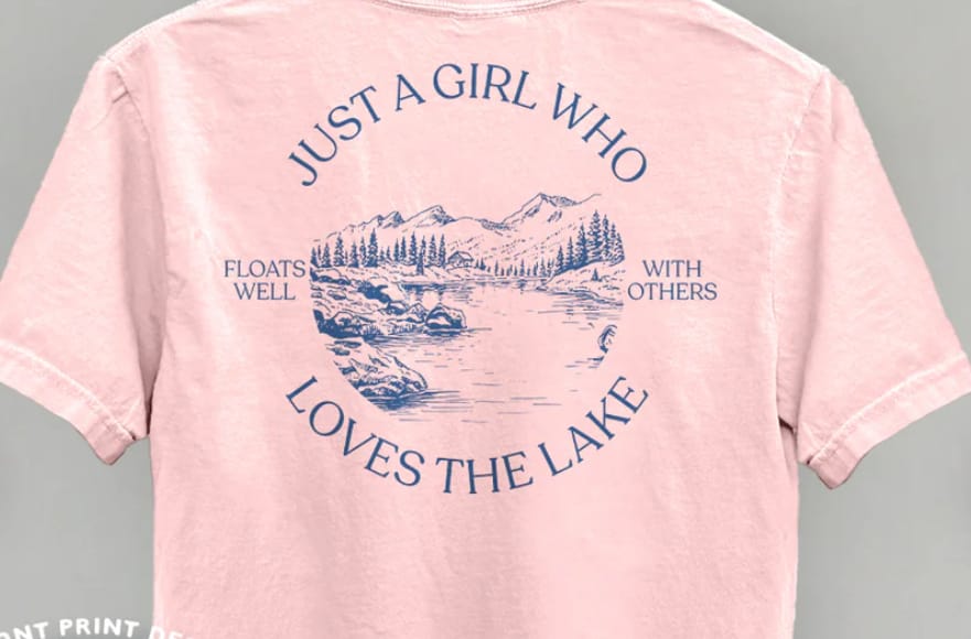 Customer photo review of Just A Girl Who Loves The Lake (Back Print)