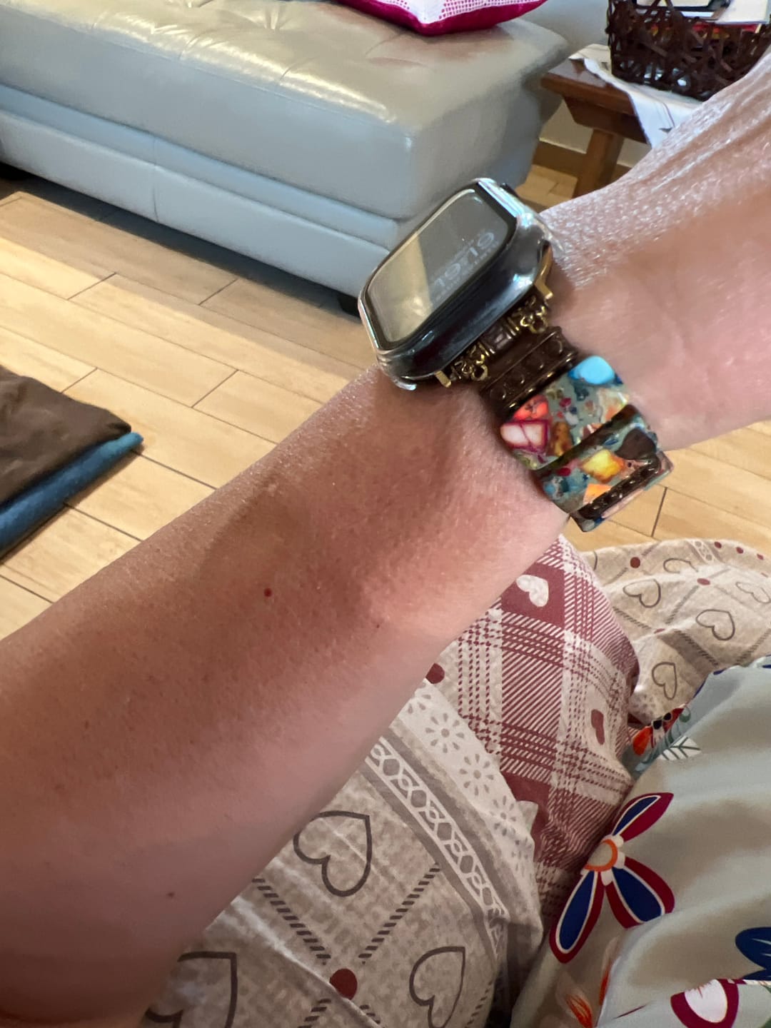 Customer photo review of Chic Flower Stretch Apple Watch Strap