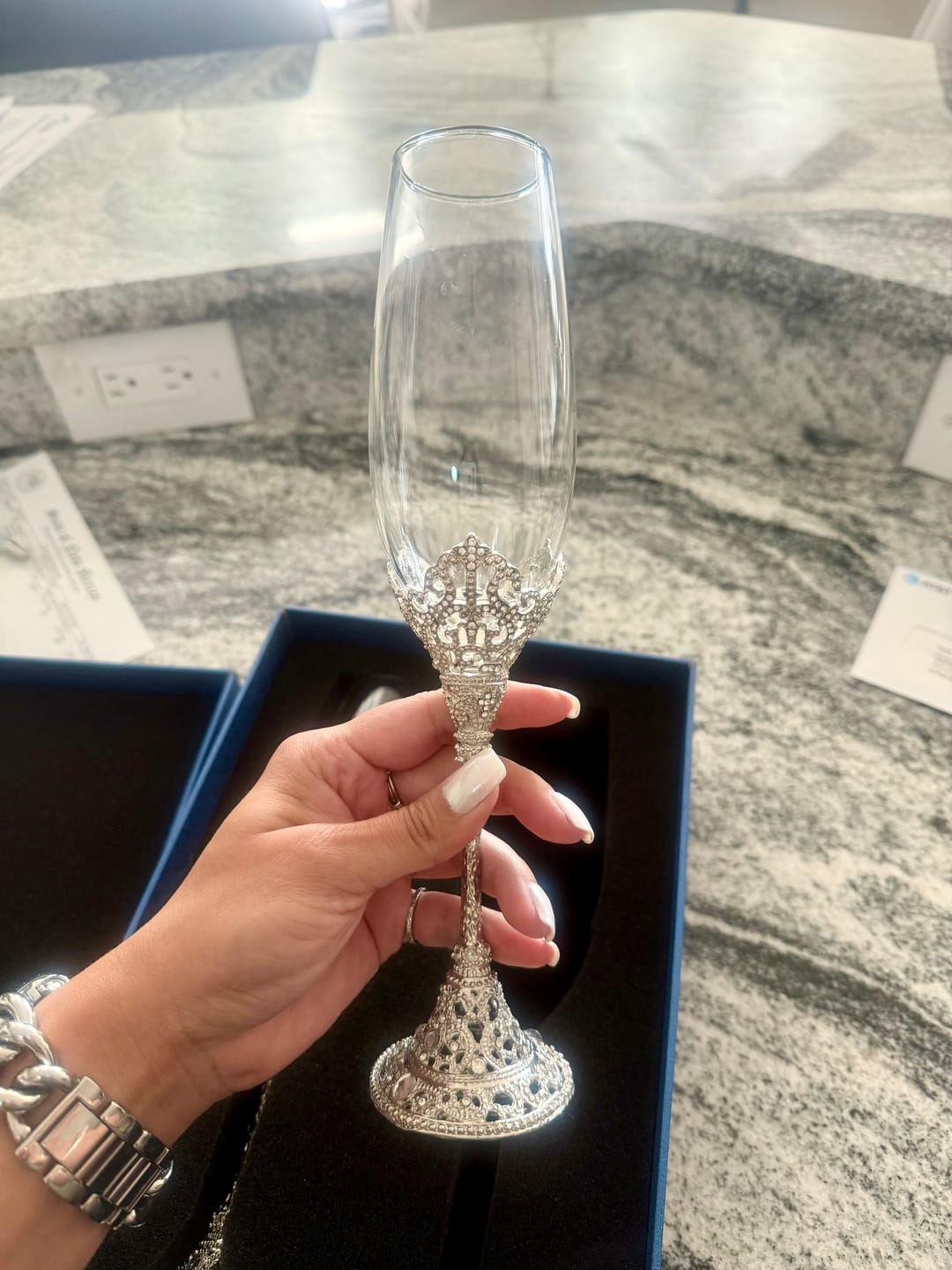 Customer photo review of Princess Rhinestone Champagne Glass