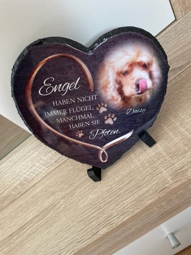 Customer photo review of Engel haben Pfoten - Individuelles Schieferherz