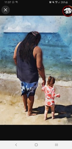 Customer photo review of Dad And Daughter Watercolor Portrait Sign (Free Shipping)