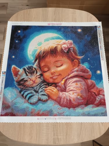 Customer photo review of 5D Diamond Painting – Schlafende Sternenkinder
