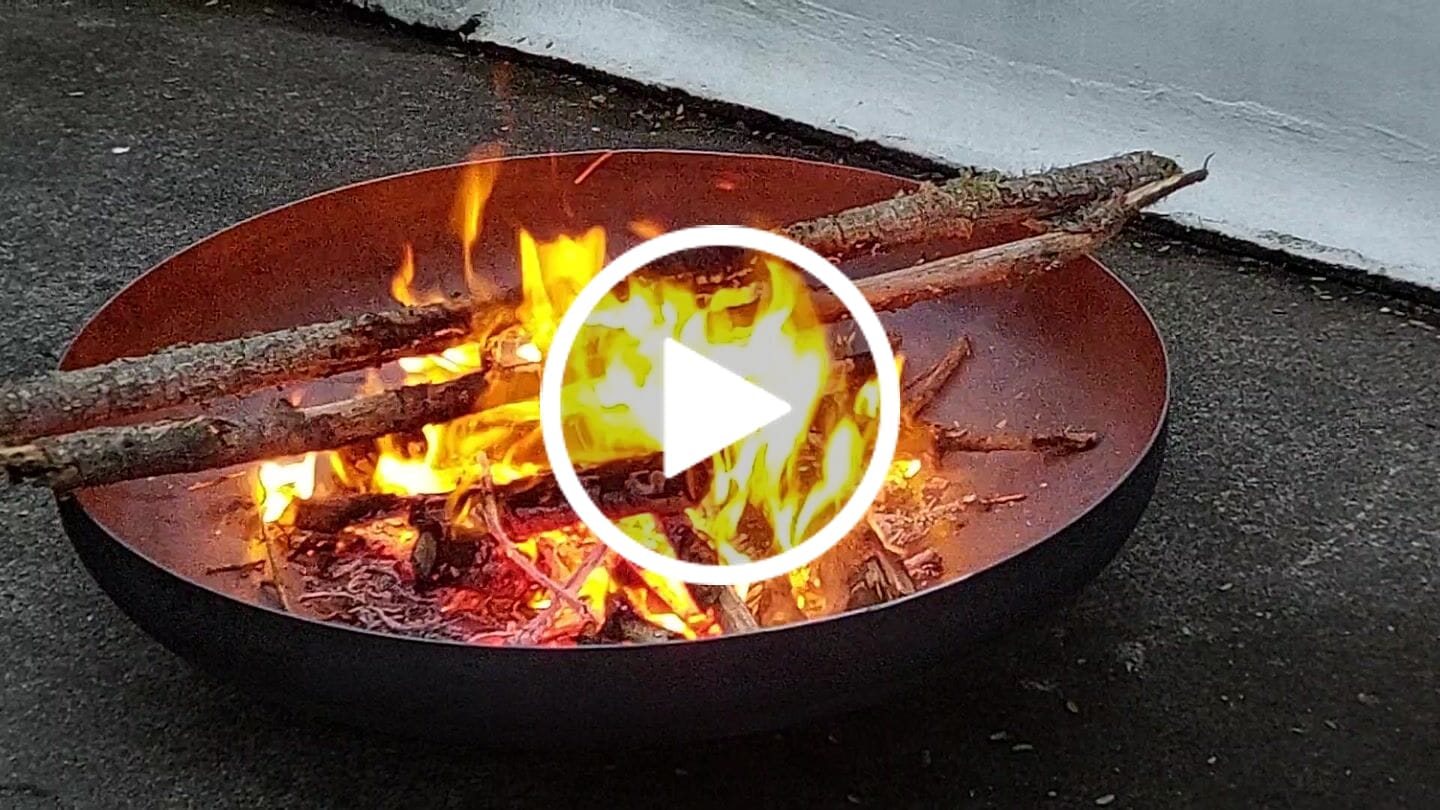 Customer video review of Outdoor Brazier Fire Pit Bowl - Natural Rust Patina Finish Corten Steel 80cm