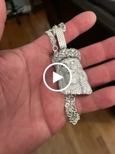 Customer video review of Moissanite Jesus Piece 14K Gold