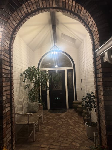 Customer photo review of Industrial 4-Light Matte Black Cage Pendant Light