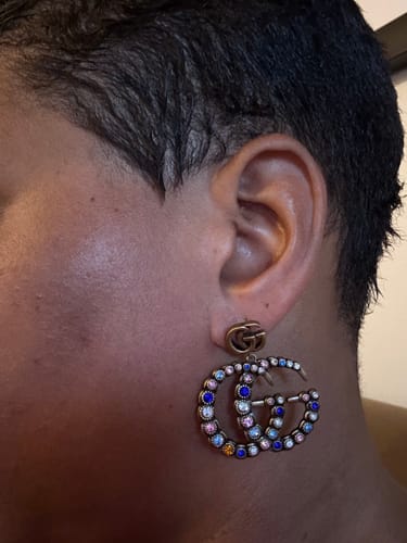 Customer photo review of Big G Gem hoops