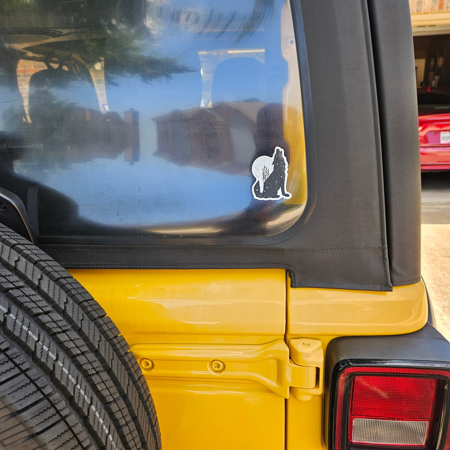 Customer photo review of Howling Wolf and Moon Sticker