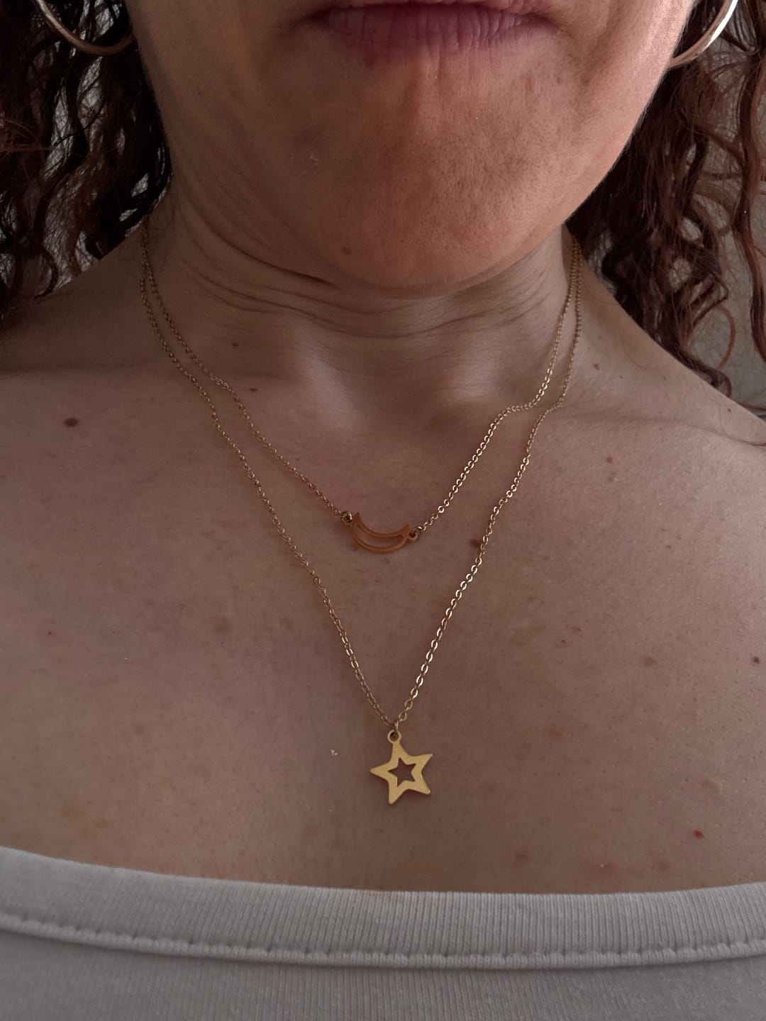 Customer photo review of Moon & Star Necklace