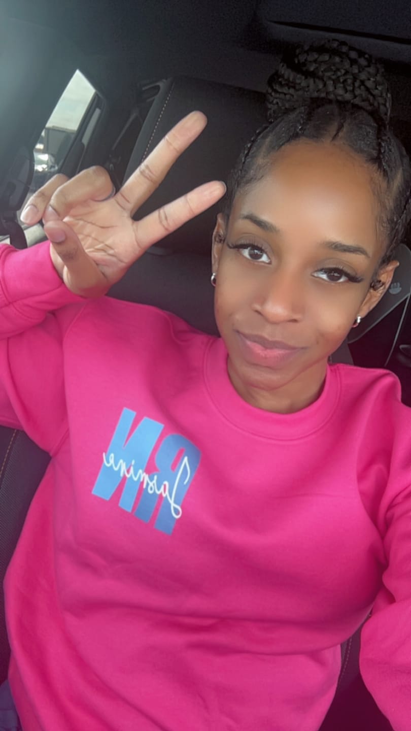 Customer photo review of Personalized Sweatshirt | Blue or Pink Certifications