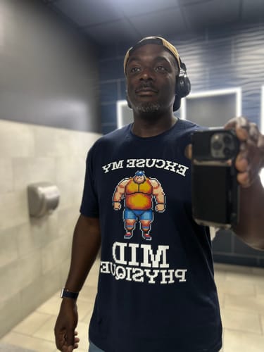 Customer photo review of Excuse My Mid Physique T-Shirt