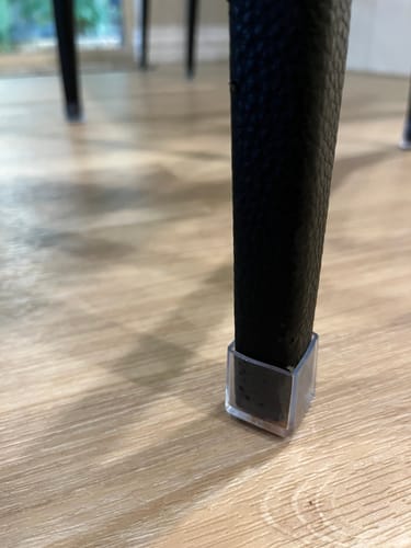 Customer photo review of Square Felt Silicone Chair Leg Protectors | Extra-Durable Chair Floor Protectors