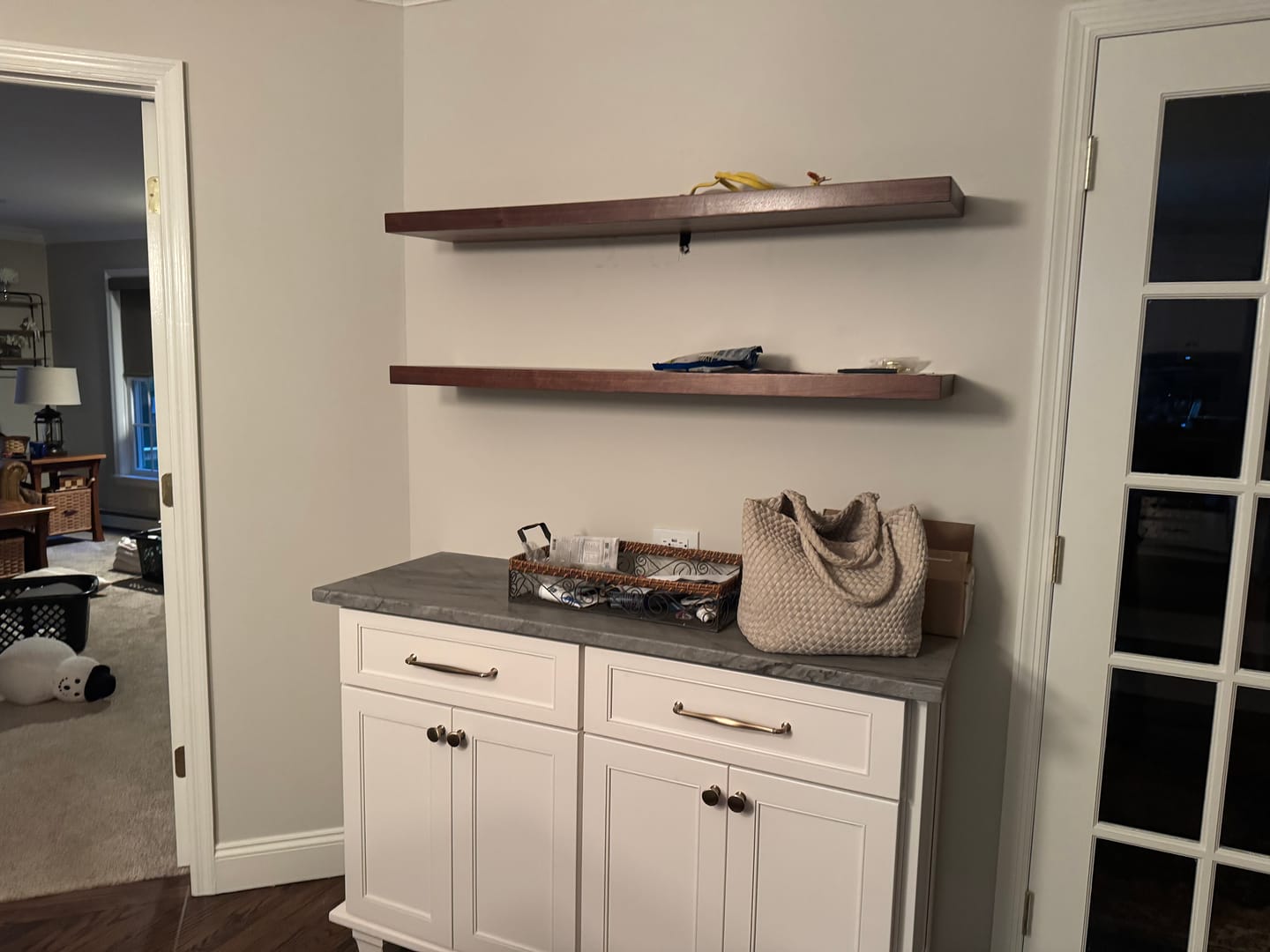 Customer photo review of Walnut Floating Shelves