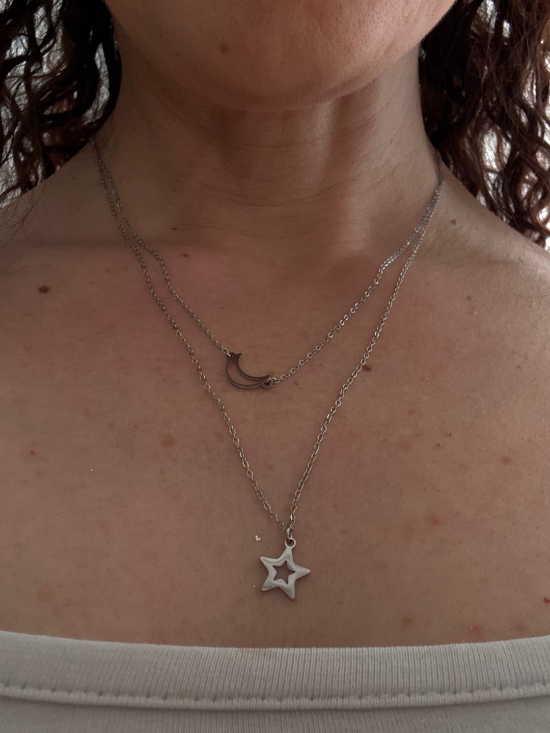 Customer photo review of Moon & Star Necklace