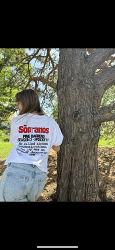 Customer photo review of Pine Barrens Script T-Shirt