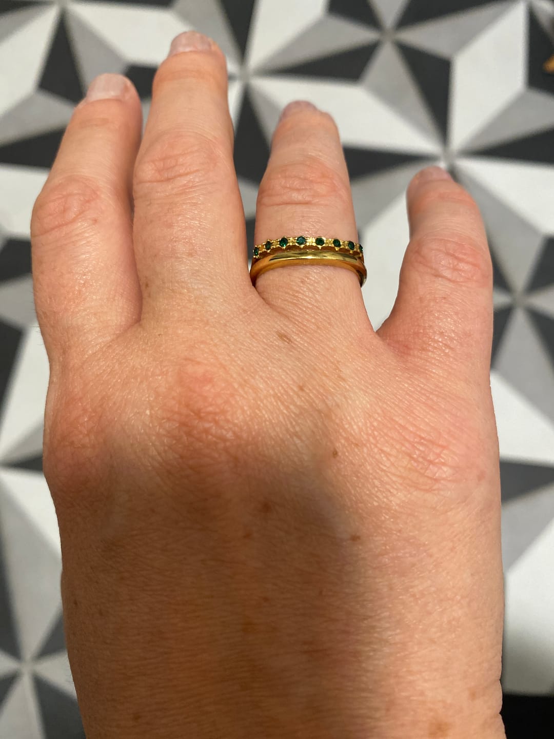 Customer photo review of Marissa Emerald Green Layered Ring