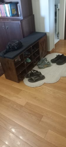 Customer photo review of Παγκάκι Εισόδου Αποθήκευσης Παπουτσοθήκη Ντουλάπι Παπουτσοθήκες Ρουστίκ πόρτα Vintage καφέ LH-S058X01