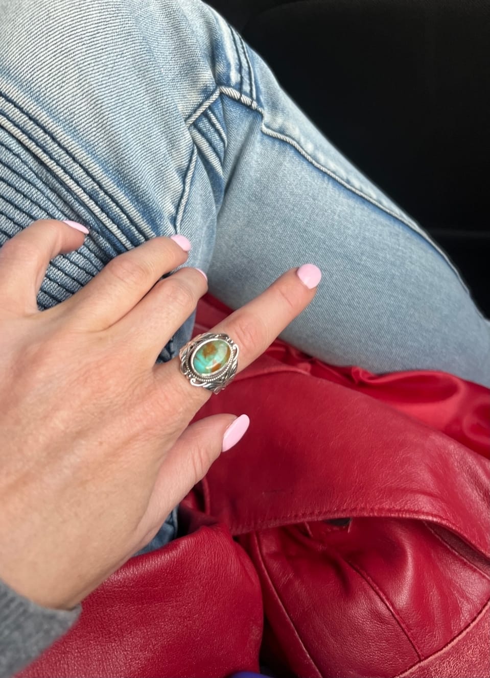 Customer photo review of Wild Thing Turquoise Ring is