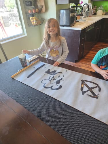 Customer photo review of Magic Canvas & Brush Set: Paint with just water!