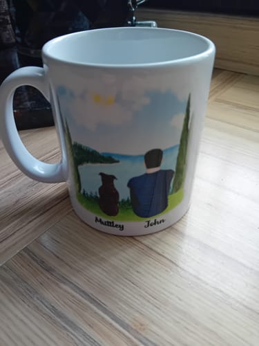Customer photo review of Man & Dogs - Best Friends Personalised Mug