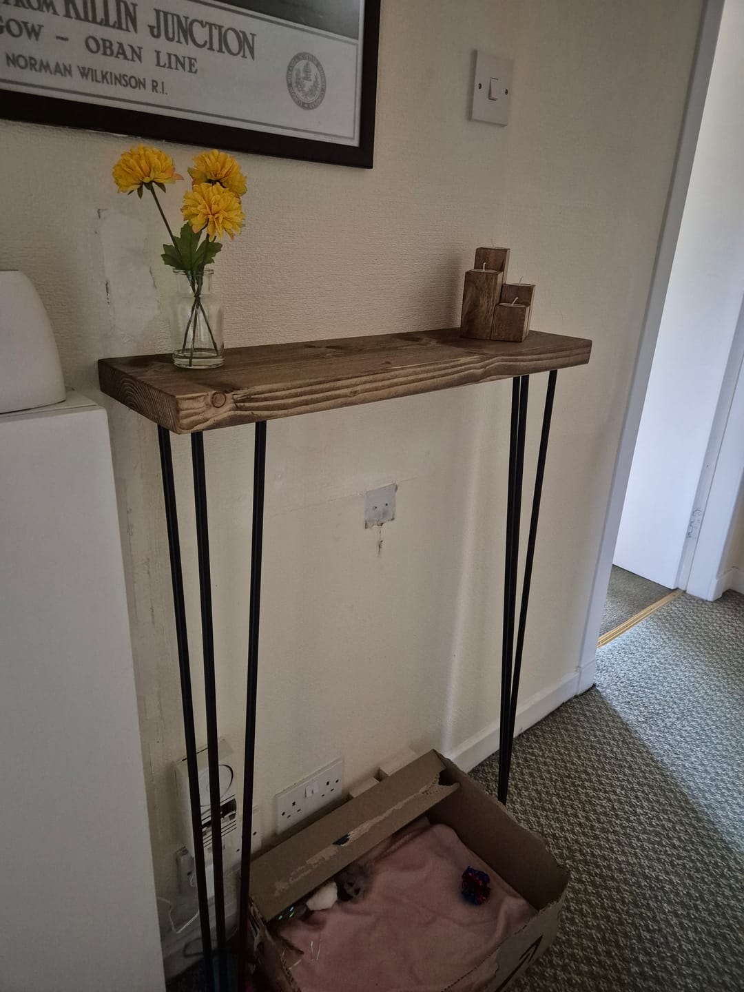 Customer photo review of Console Table 20cm Depth | Hairpin Leg