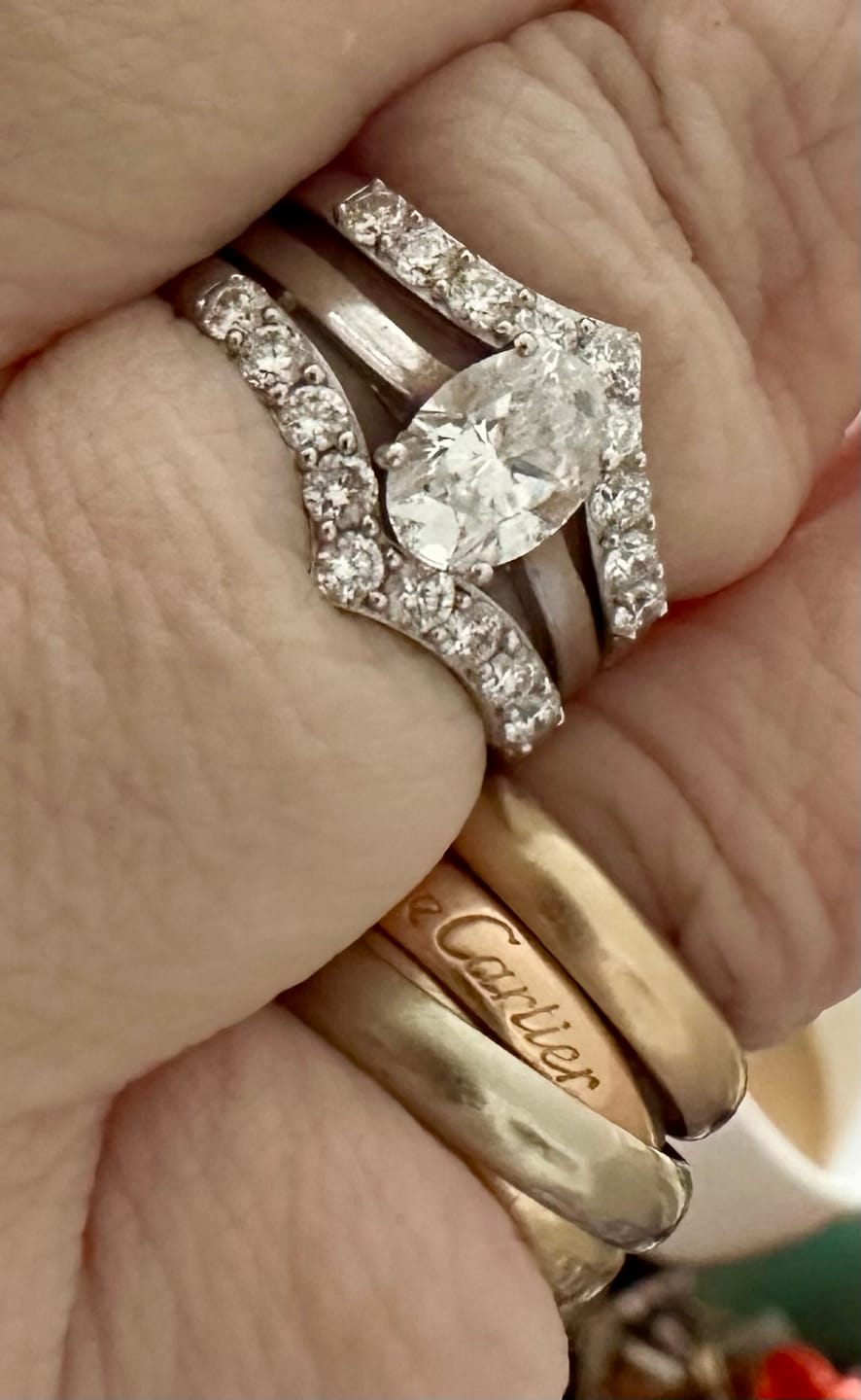 Customer photo review of Versa Stardust Lab Grown Wishbone Ring
