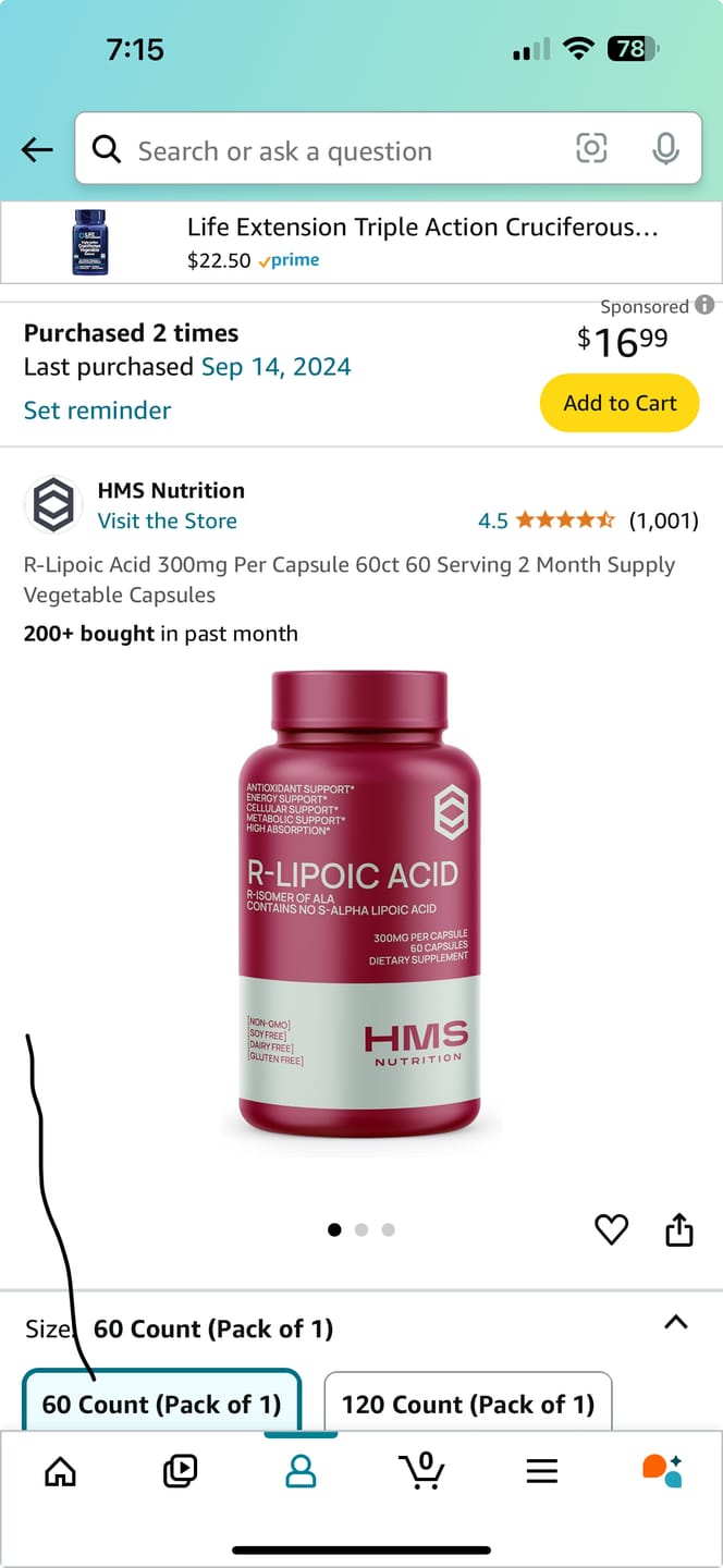 Customer photo review of R-Lipoic Acid - 300mg per Capsule