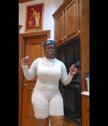 Customer photo review of NW Mock Neck Sculpt Romper