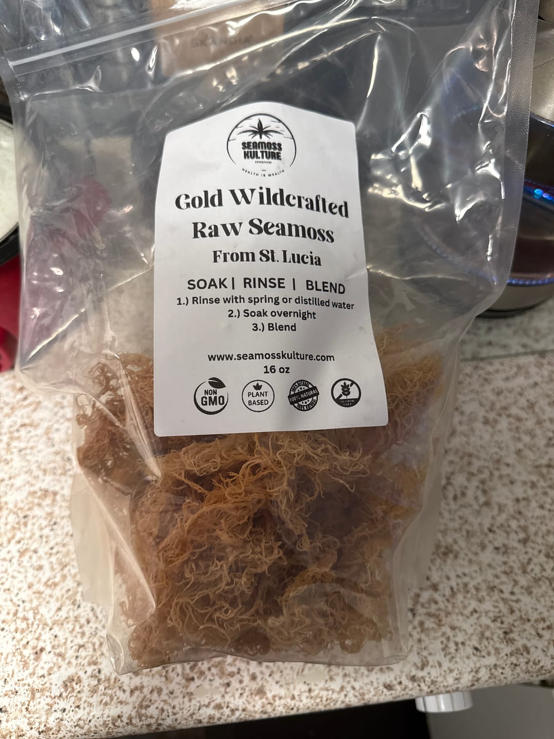 Customer photo review of St. Lucia Wildcrafted Gold Raw Sea Moss
