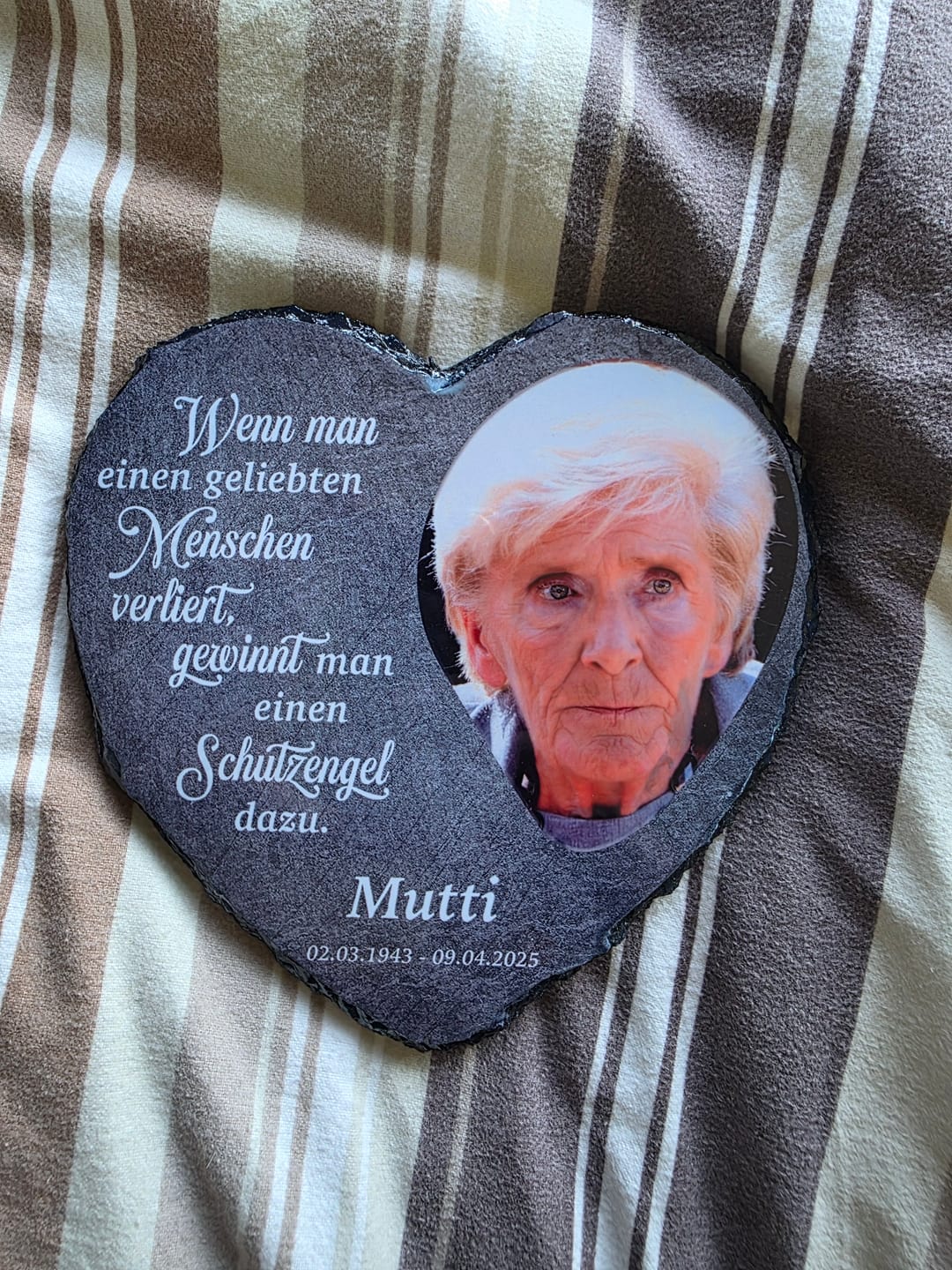 Customer photo review of Schutzengel - Individuelles Schieferherz