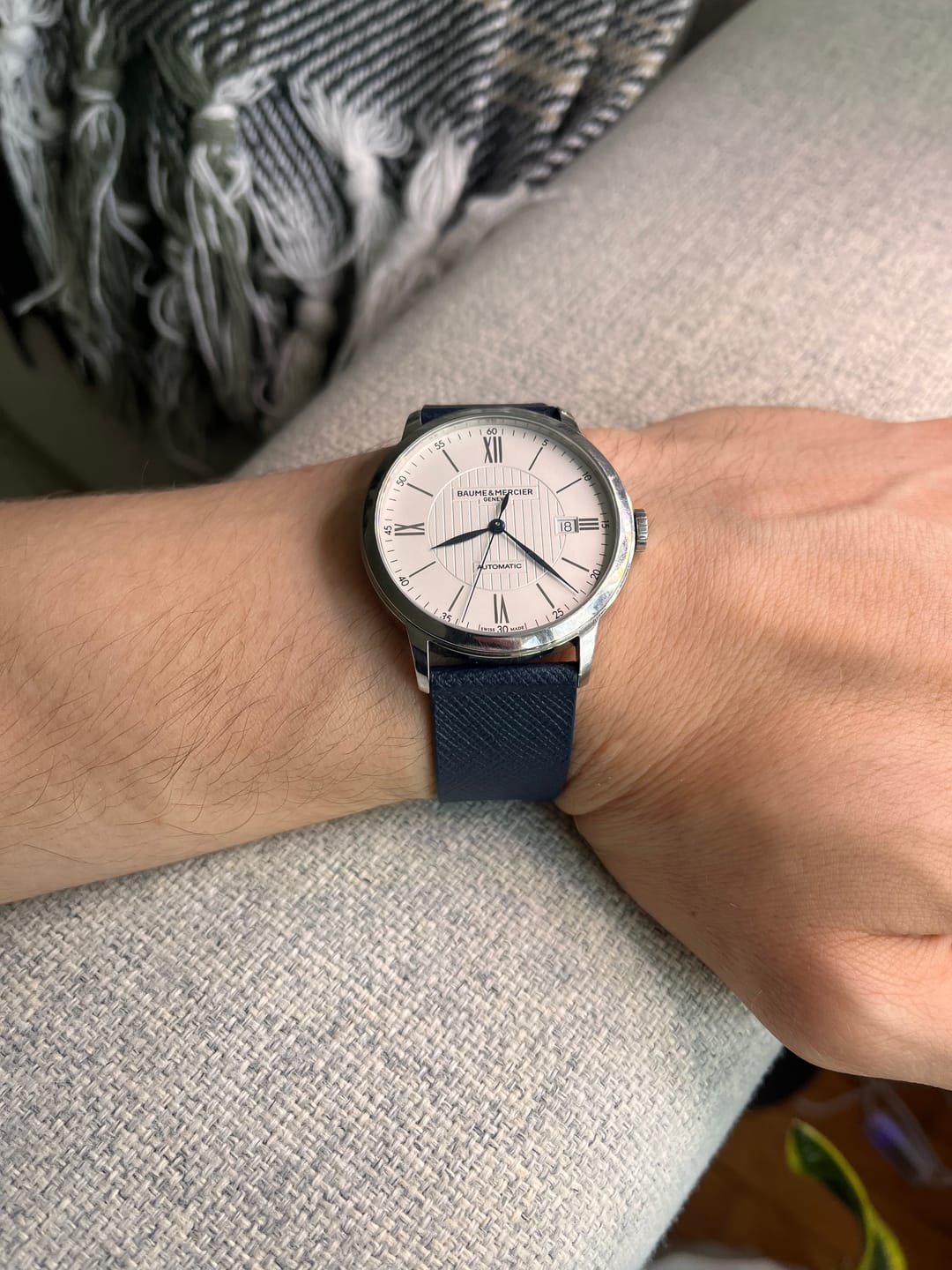 Customer photo review of Navy Blue Saffiano