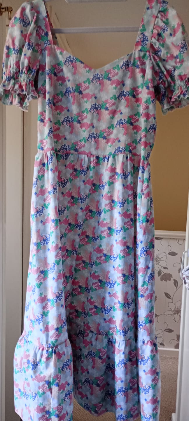 Customer photo review of Fresh Floral on Mint Polycotton Fabric