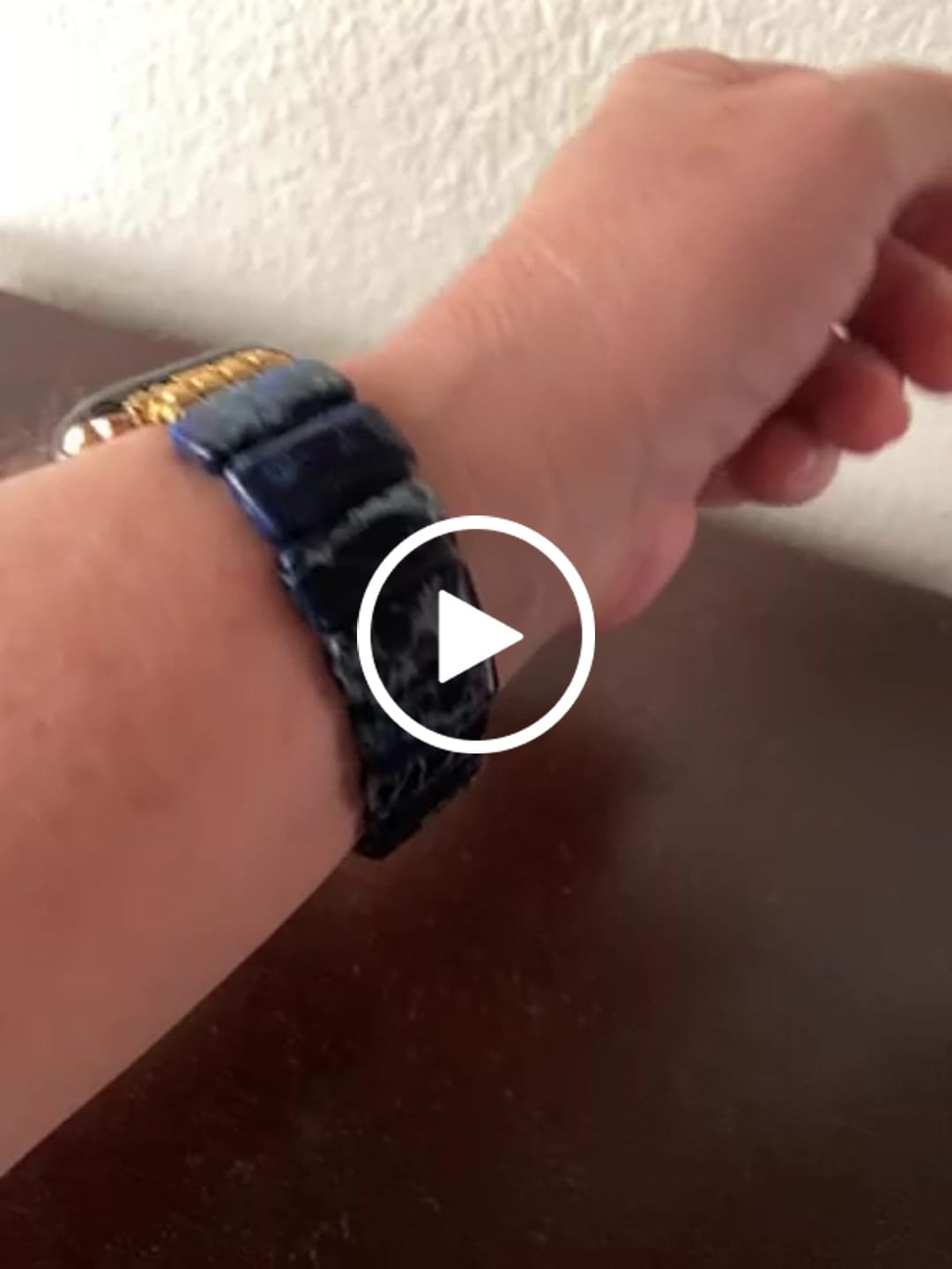 Customer video review of Dark Navy Tibetan Jasper Stretch Apple Watch Strap