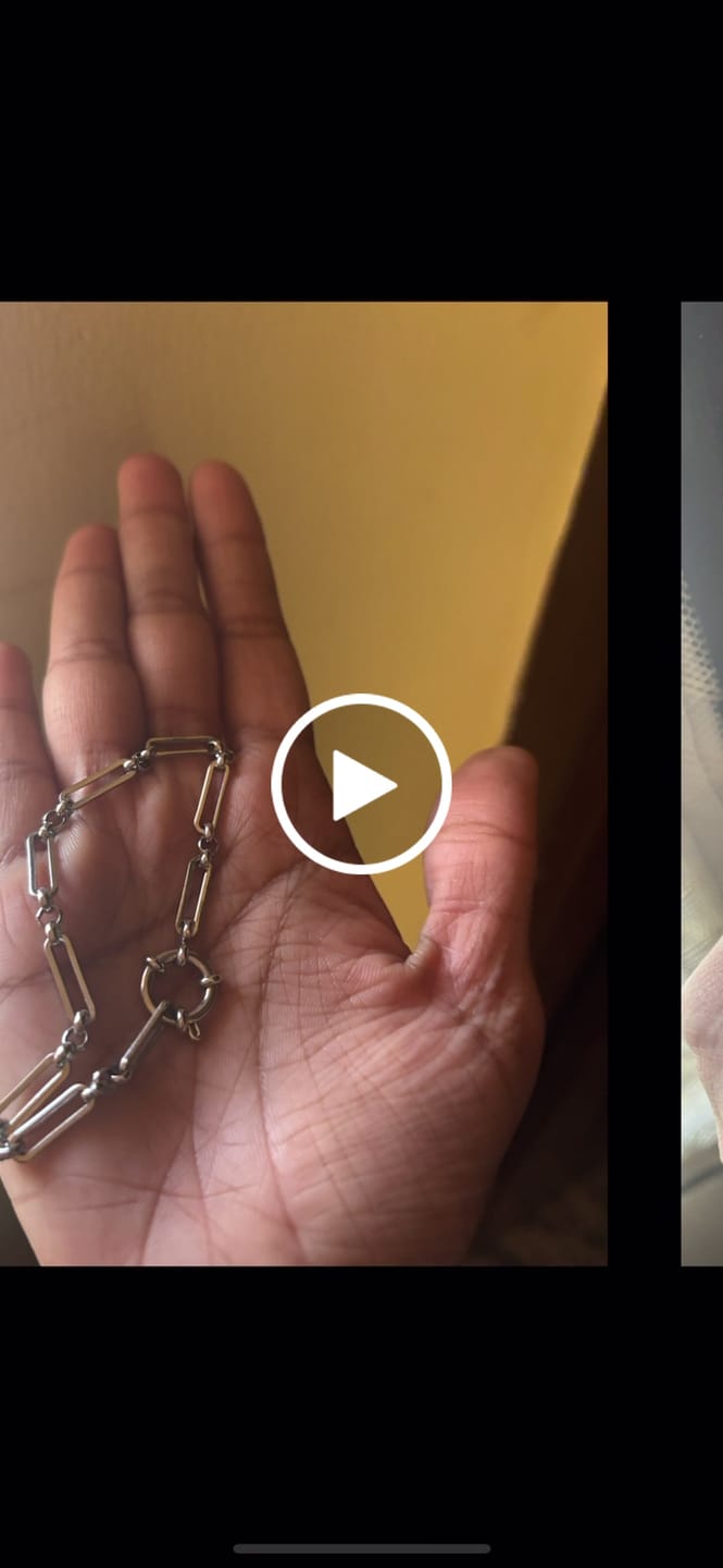 Customer video review of Rectangle Link Silver Bracelet