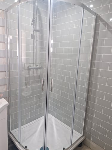 Customer photo review of Foundation 900 x 900mm Quadrant Shower Enclosure - Satin Chrome