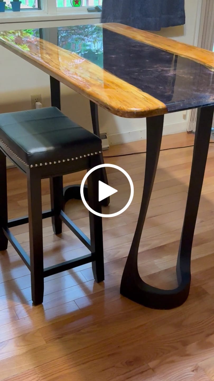 Customer video review of Counter Table Legs 605 Uzar 34H for Live Edge Tabletop