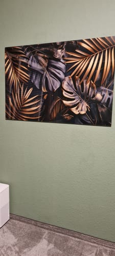Customer photo review of Acrylglasbild | Palmenblätter Schwarz Gold | Querformat