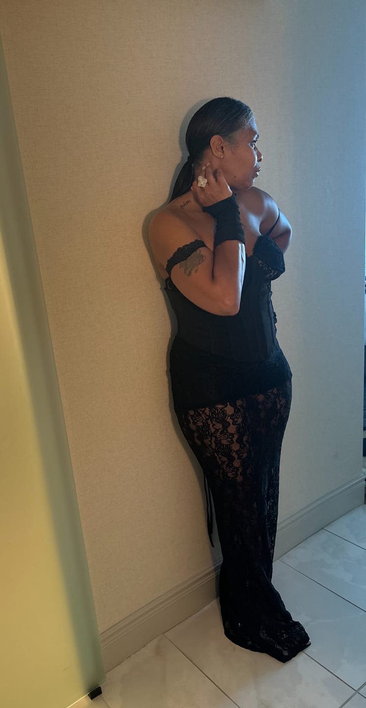 Customer photo review of Maila Lace Corset Maxi Dress With Underwear