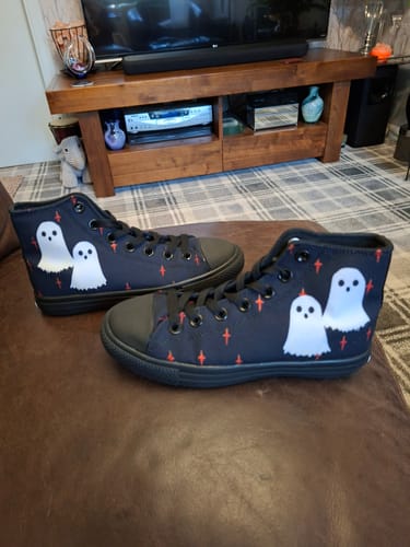 Customer photo review of Boo High Tops - Classic Premium Canvas Shoes with Comfortable and Durable Soles