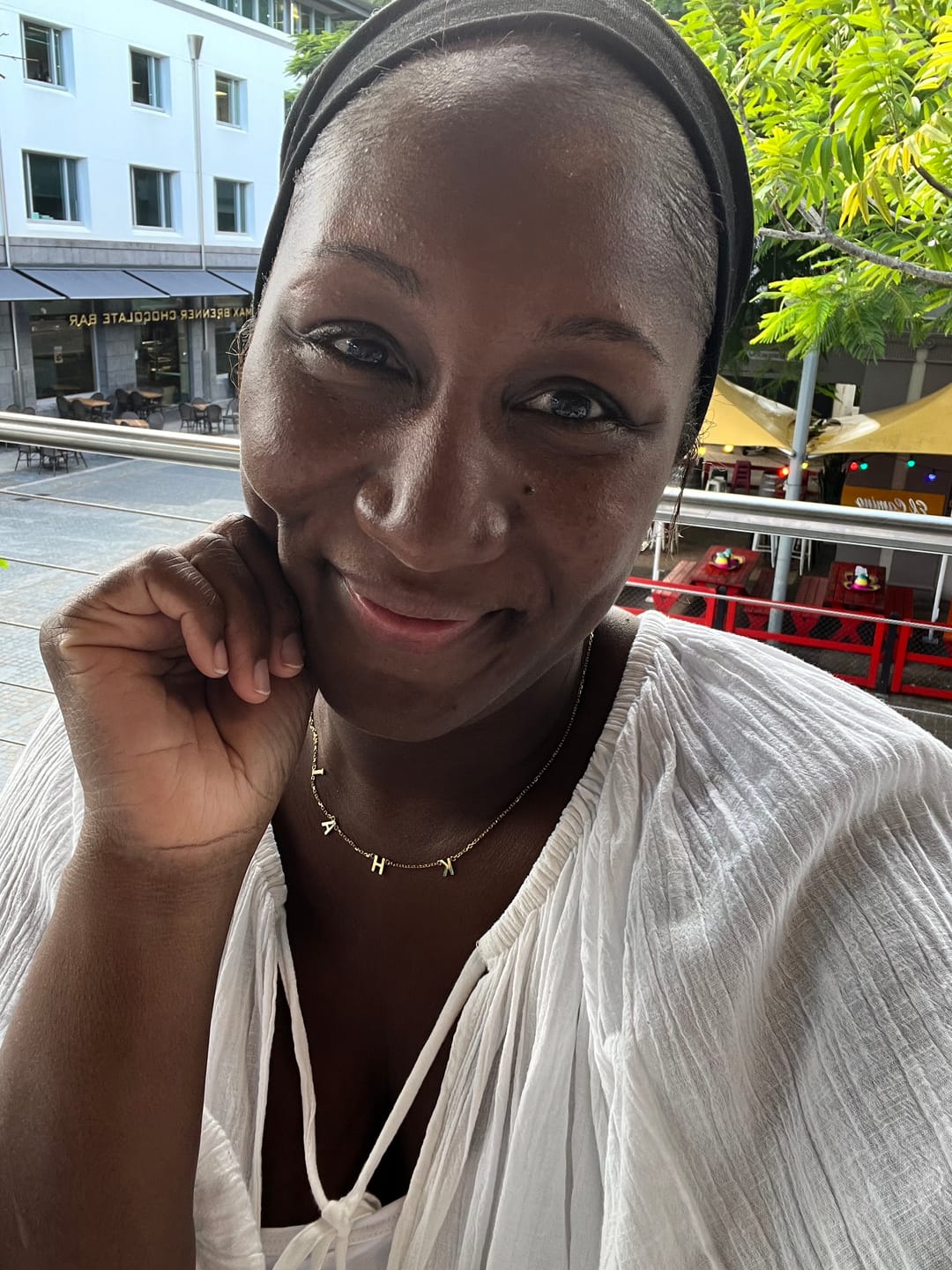Customer photo review of The Original Initial Letter Necklace