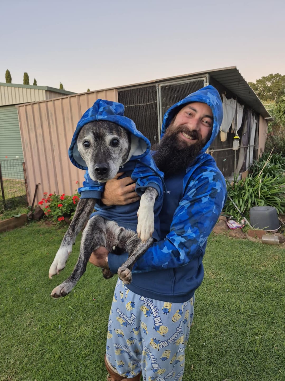 Customer photo review of Blue Camo Human Hoodie