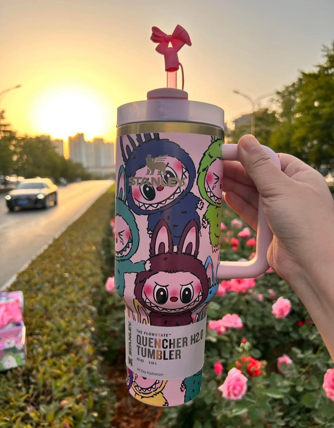 Customer photo review of Labubu Limited Edition In-Car Insulated Cup 40 OZ with Colorful Premium Gift Box
