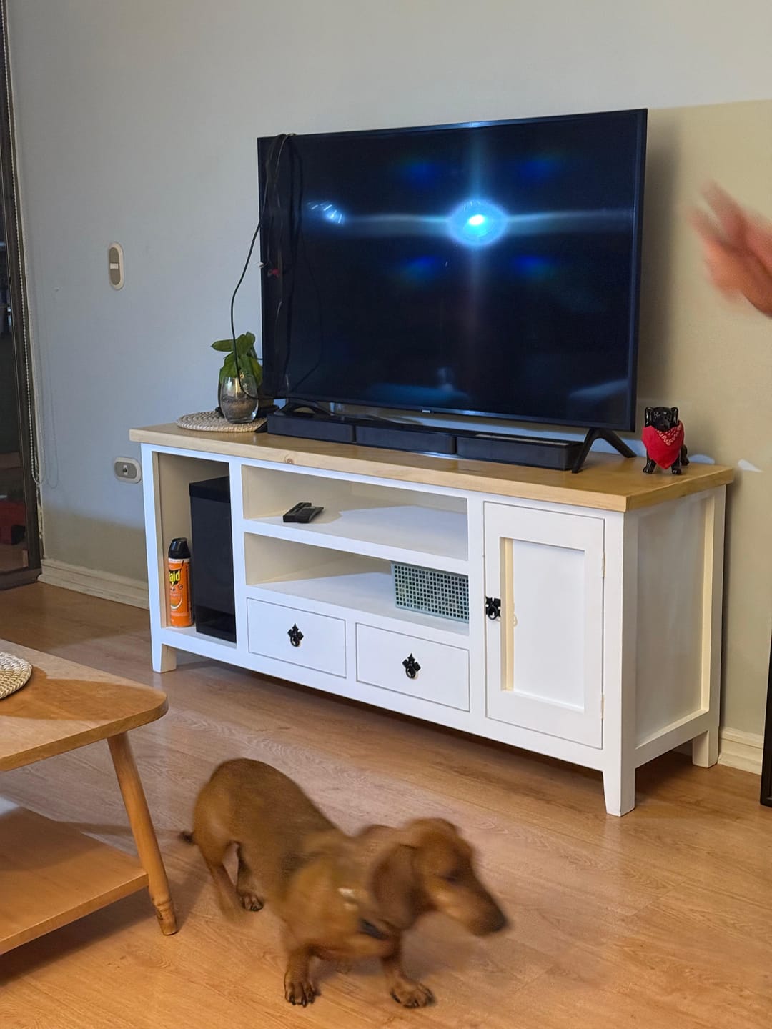 Customer photo review of Rack tv rustic Elegance