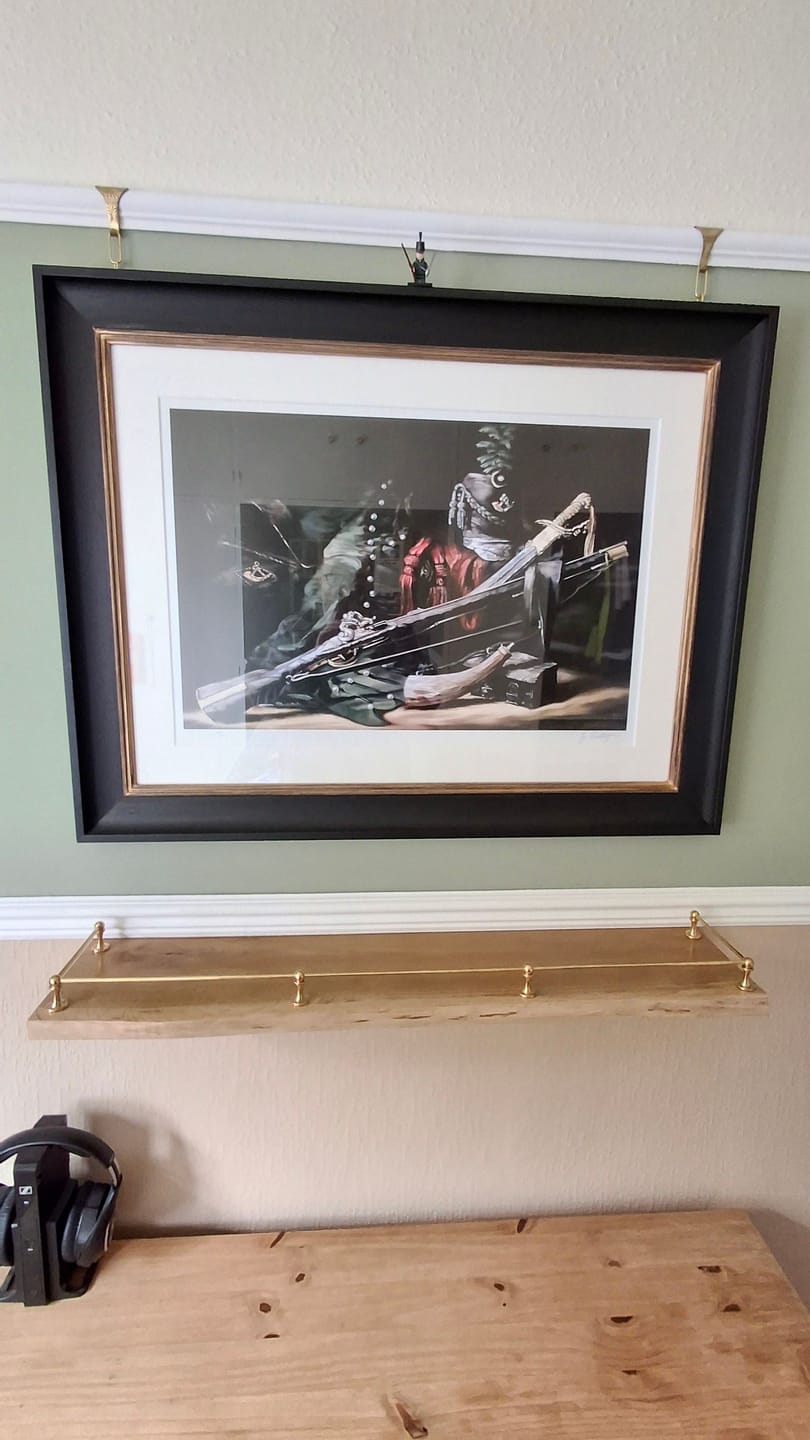 Customer photo review of Classic Gallery Shelf Rail | Polished Brass