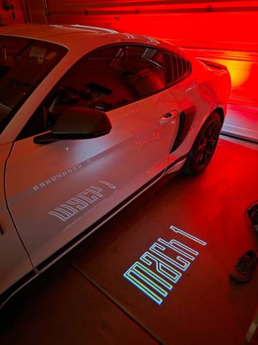 Customer photo review of LED Side Mirror MACH1 Projector Puddle Lights Pair for Ford Mustang 2018-2025