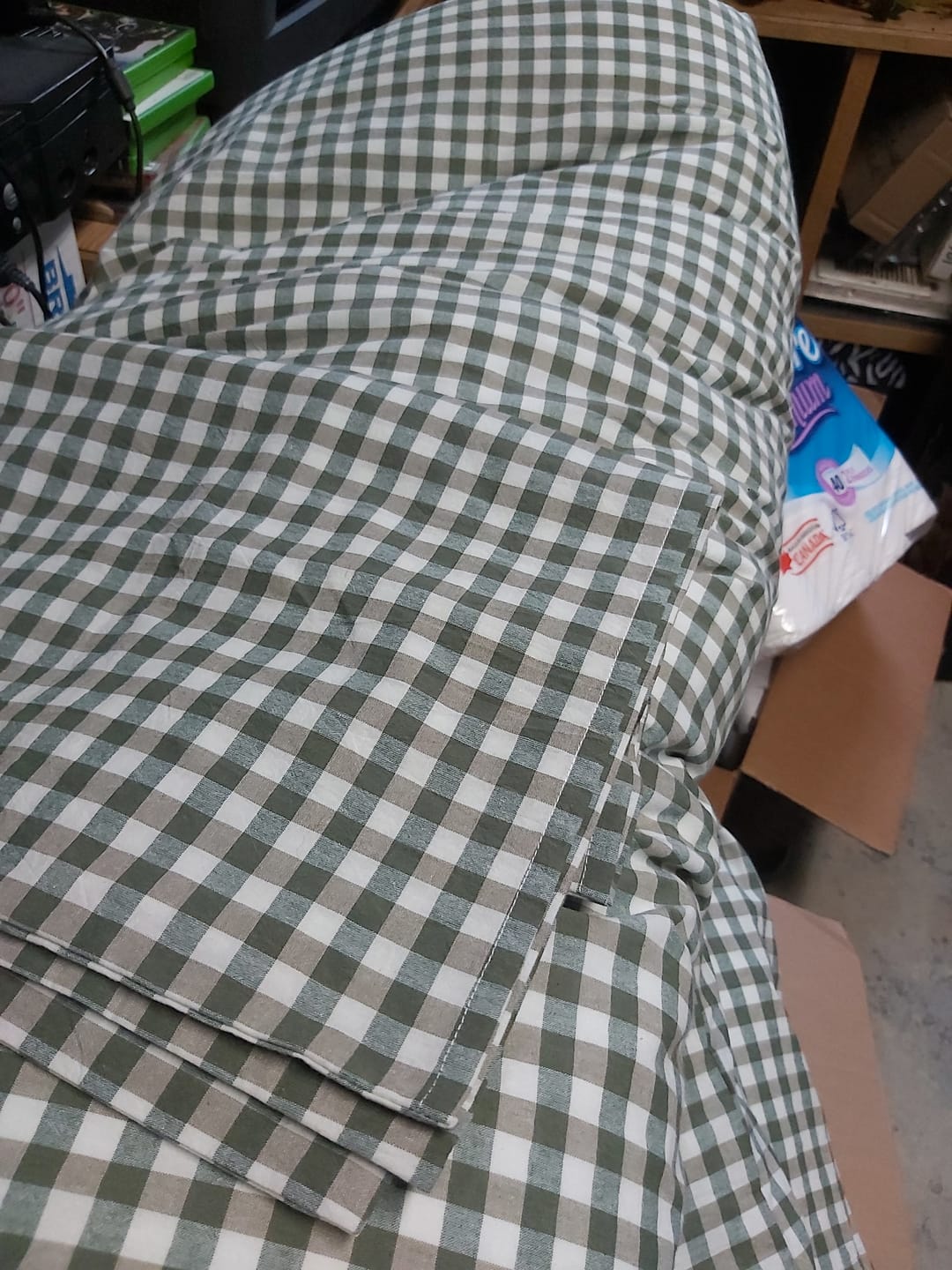 Customer photo review of Green Gingham Duvet Cover Set